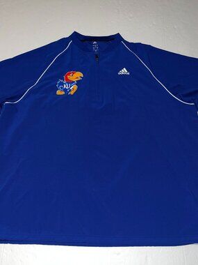 Adidas men's Kansas Jayhawks short sleeve windbreaker pullover 2XL